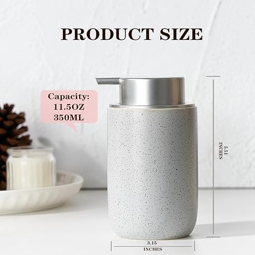 Miniatura 4 de Dispensador de jabón de baño, dispensador de jabón de manos gris con bomba de líquido, dispensador de jabón de cocina de 12 onzas, dispensador de