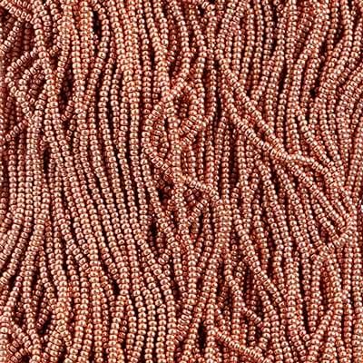 Czech Glass Seed Beads 11/0 (2.1mm Diameter) Metallic Light Copper Terra DIY Jewelry Making Beadss - 500g Bulk Bag by Preciosa (Jablonex)