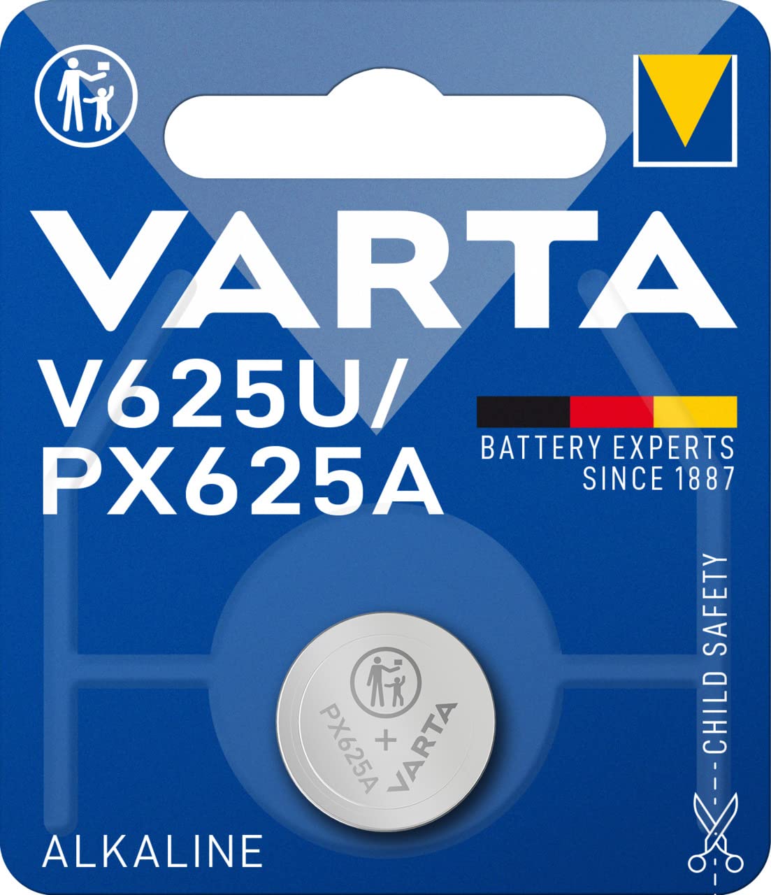 VARTA Piles Bouton V625U/PX625A alcalines, lot de 1, Alkaline Special, 1,5V, emballage sécurisé pour les enfants, pour jouets, c