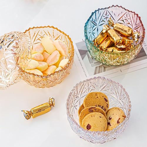 Vista 33 de Colorful Crystal Glass Candy Snack Barrel Storage Jar Embossed Luxury Cookie Buffet Canister With Lids Jewelry Box Jar Biscuit Containers