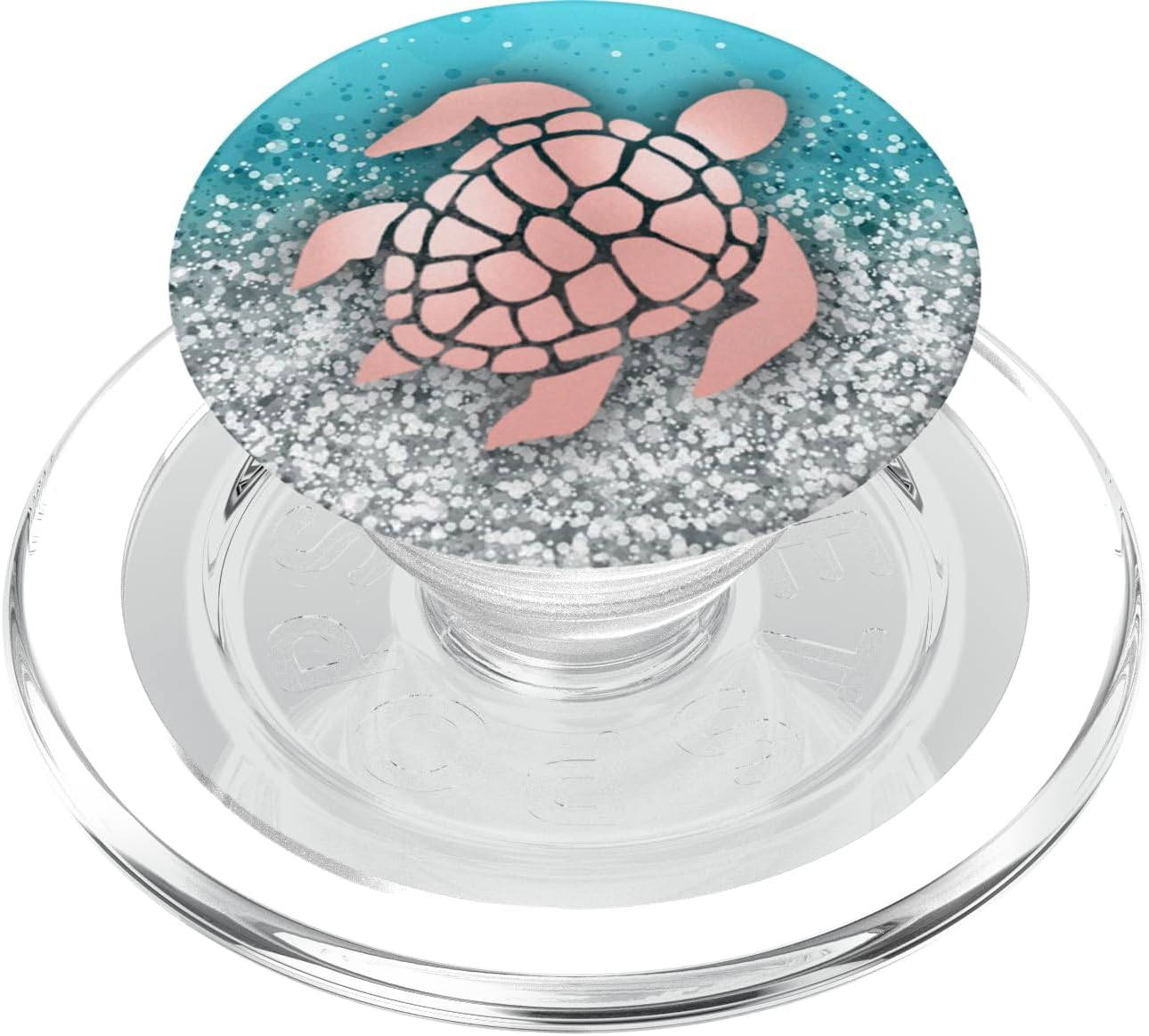 Sea Turtle Phone Grip Rose Pink On Light Blue Ocean Design PopSockets PopGrip: Swappable Grip for Phones & Tablets PopSockets PopWallet for MagSafe