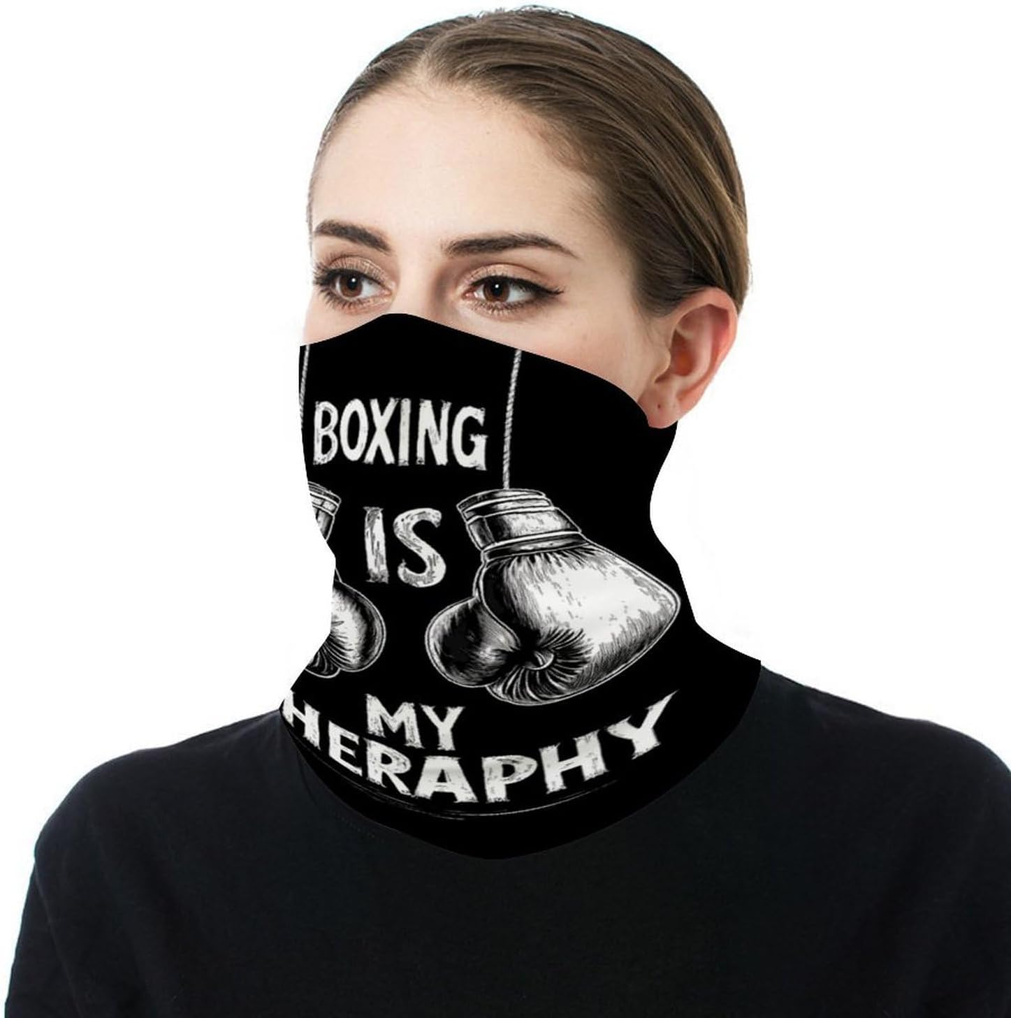 Boxing Is My Theraphy Neck Gaiter for Women Men Face Cover Scarf Mask Bandana Headband Head Wrap Headwear