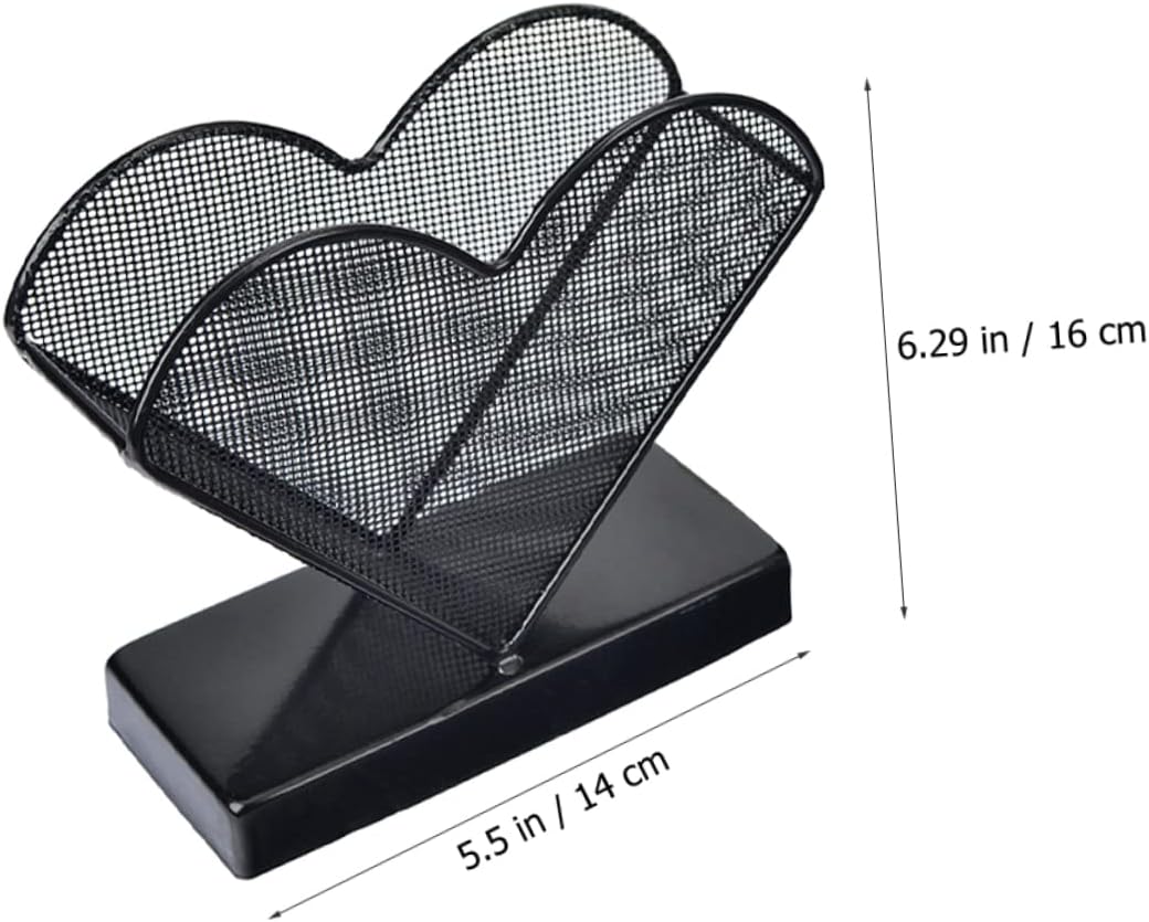 Heart-Shaped Napkin Holder for Table Vertical Napkin Organizer in Metal Decorative Tissue Stand for Kitchen Restaurant Hotel and Cafe