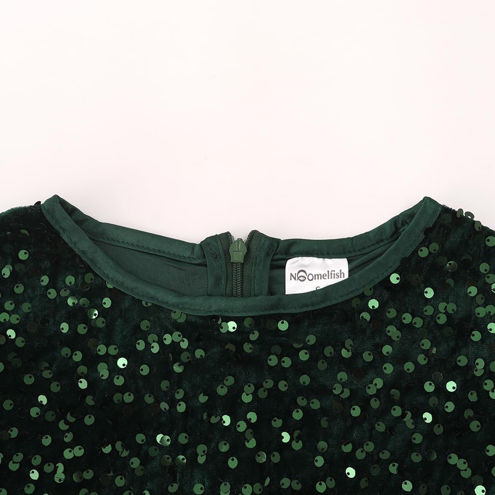 Noomelfish Girls Sequin Velvet Tutu Dress Toddler Tulle Sparkly Long Sleeve Fall Winter Party Dresses (3-8 Years) - Image 3