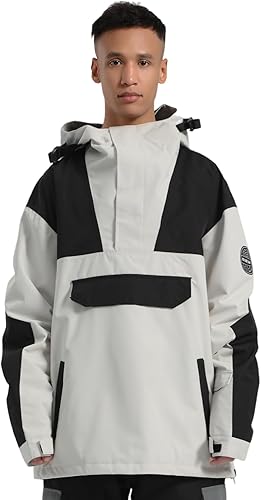GSOU SNOW Chaqueta de esquí para hombre, abrigo de nieve para snowboard, cálido, invierno, impermeable, con capucha