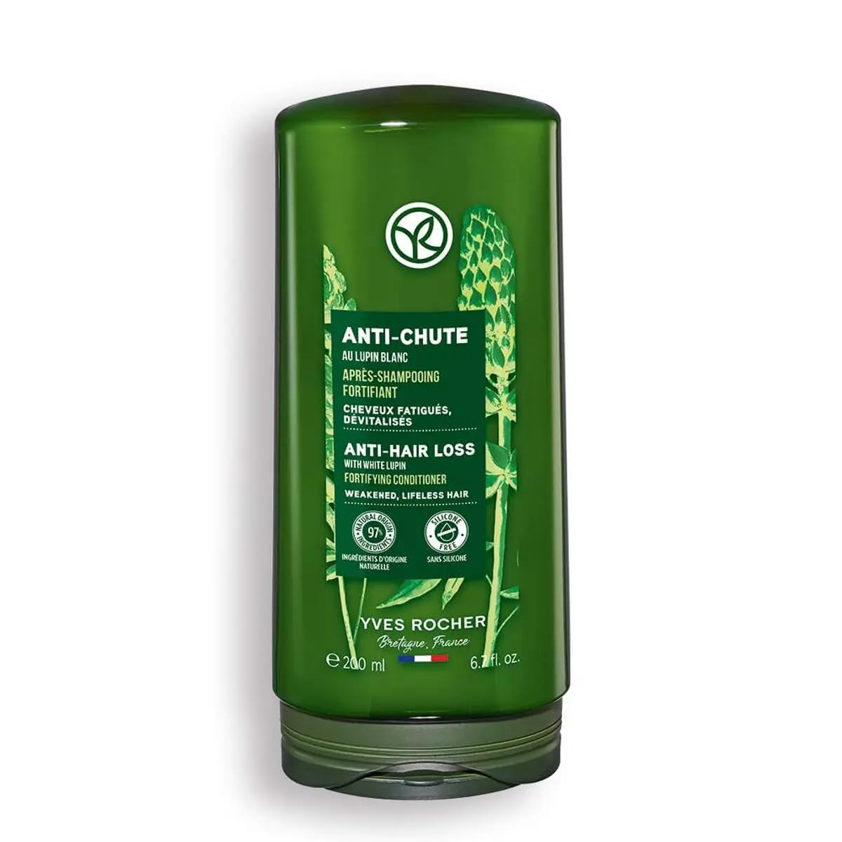 Yves Rocher Botanical Anti-Hair Loss Strengthening Conditioner for All Hair Types Each – Set of 3 Bottles Triple Pack for Stronger Healthier Hair 200 ml/6.7 fl.oz