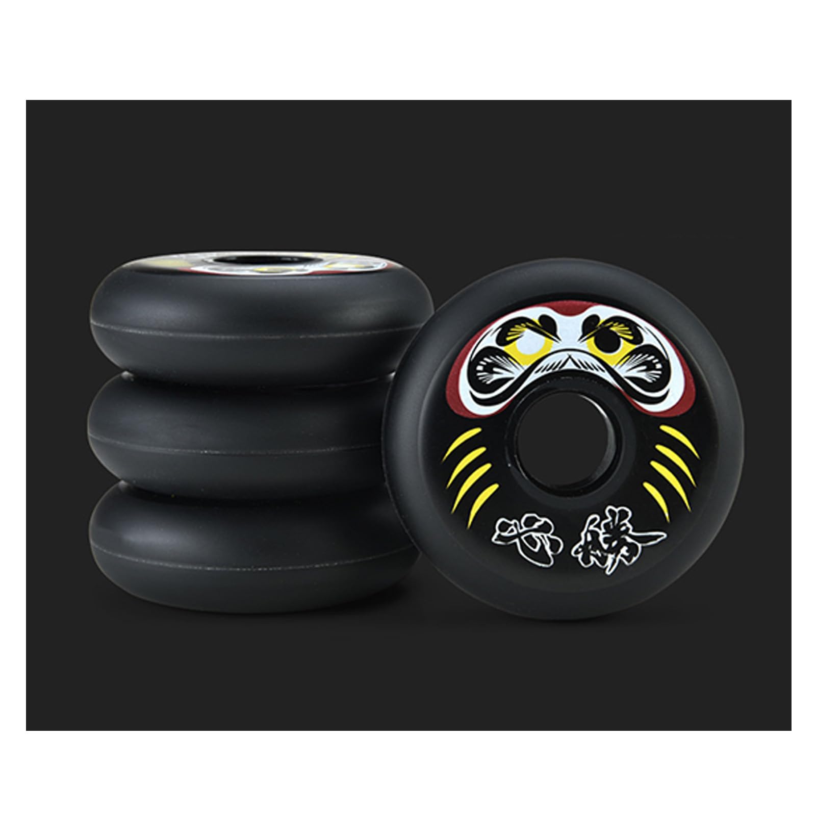 IBOWZ Ruote di Ricambio per Interni Ruote per Pattini in Linea 72mm/76mm/80mm, Ruota per Fiori Piatti 85A, Sostituzione Ruota per Pattini per Interni ed Esterni (8 Ruote),Nero,76mm