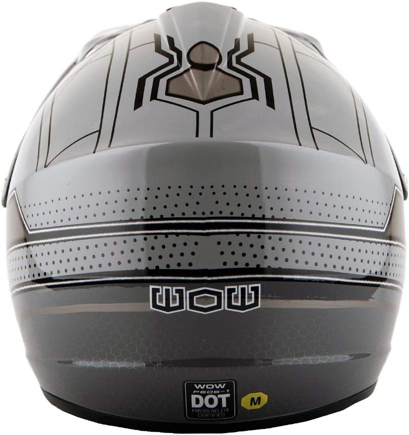 WOW Youth Kids Motocross BMX MX ATV Dirt Bike Helmet Spider Black