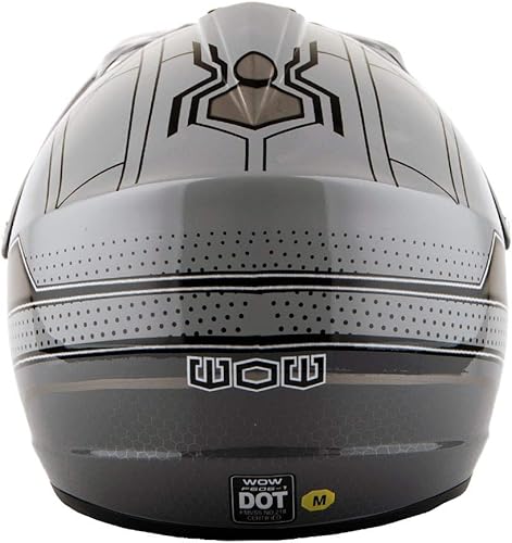 Miniatura 3 de WOW - Casco de motocross para niños, BMX, MX, ATV, casco de motocicleta todoterreno, color negro araña