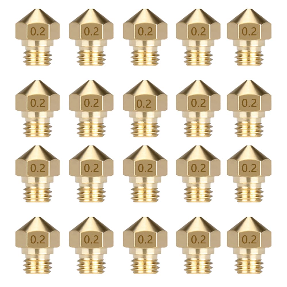 ACMYCH 20PCS MK10 3D Printer Nozzles M7 Thread Brass