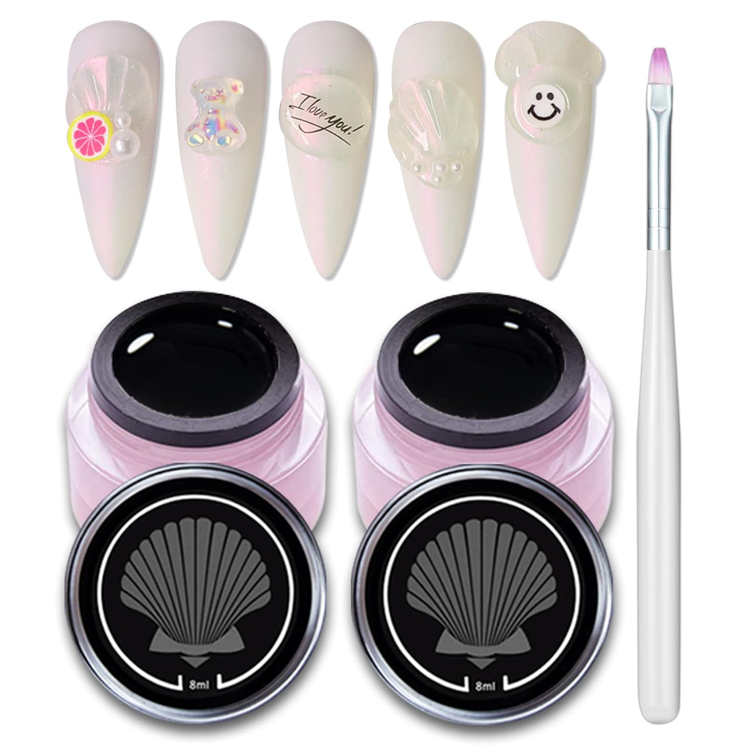 DAGEDA 2Pcs Nail Art Carving Gel, 3D Sculpture Gel Carved