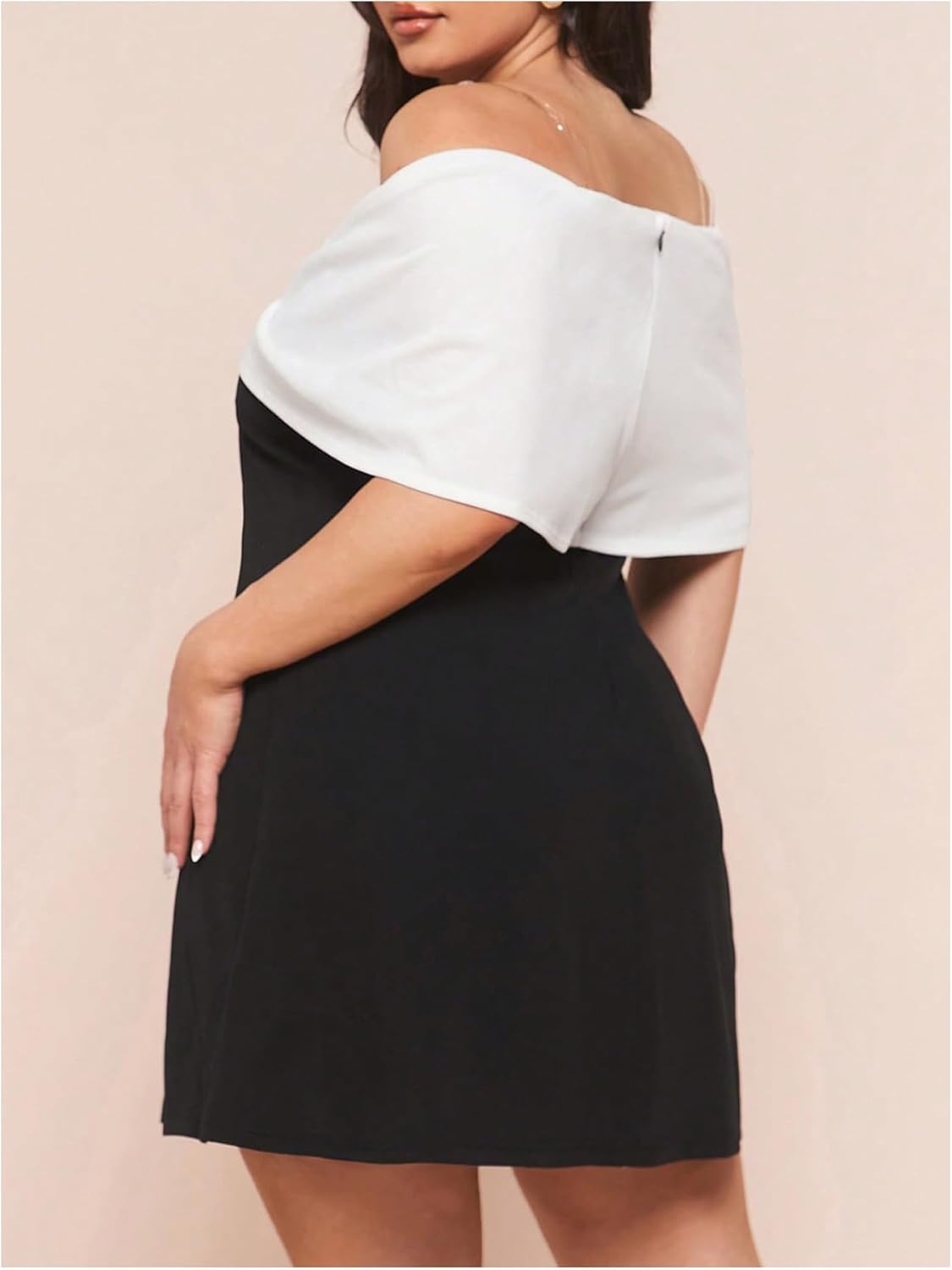 Floerns Women's Plus Size Elegant Off The Shoulder Short Dress Bow Sleeveless A Line Party Dresses - Image 2