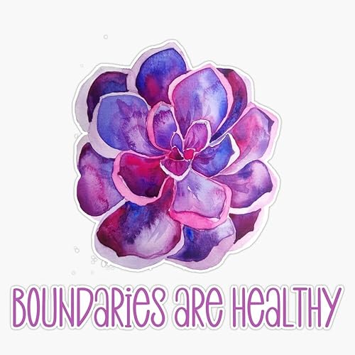 Boundaries are Healthy Purple Flower Sticker Vinyl Decal Car Laptop Wall Window Bumper Sticker 5"