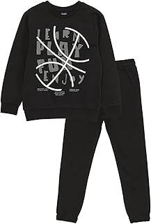 سويت شيرت وبنطلون رياضي مطبوع برقبة دائرية ضيقة وأكمام طويلة للأولاد من ال سي واكيكي