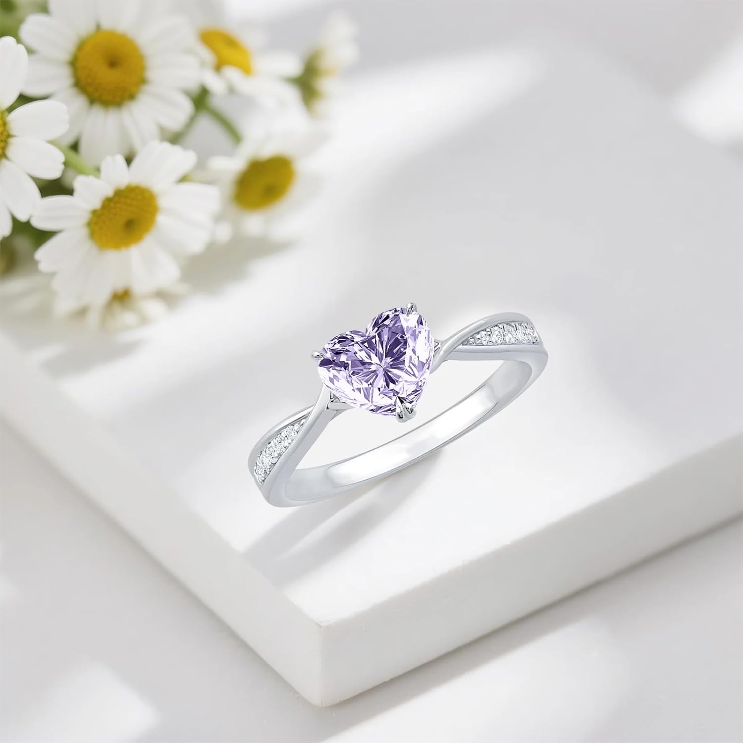 Green/Blue/Purple/Pink Moissanite Ring 925 Sterling Silver Personalized Lab Created Moissanite Engagement Ring D Color VVS1 Clarity Anniversary Jewelry Gifts for Women Wife