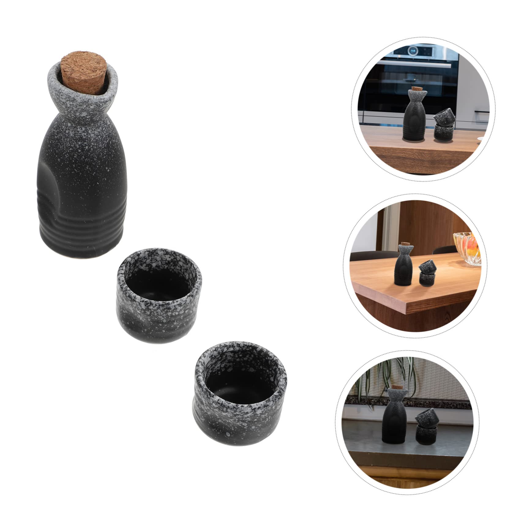 STOBAZA 1Set Style Ceramic Sake Set Sake Pot and Wine Cups Traditional Sake Dispenser for Serving Sake and Wine Elegant Ceramic Cup Set