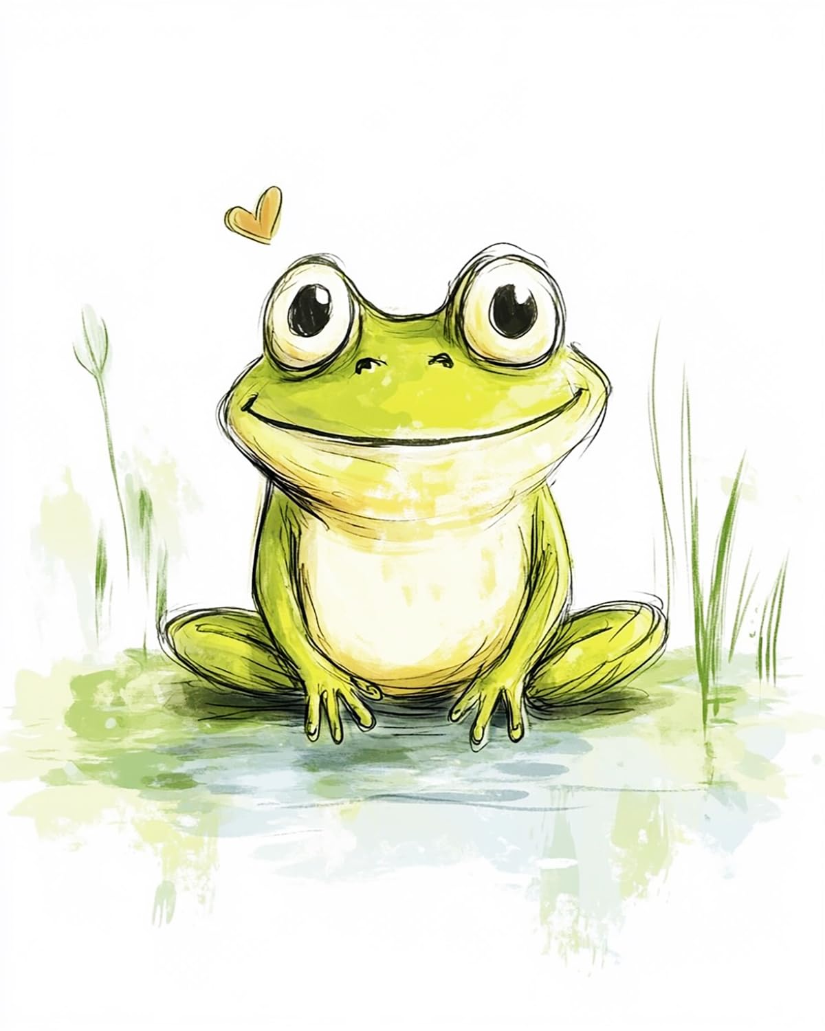 Liubaishi Multicolour Paint By Numbers For Adults, Smiling Frog, 40X50 Cm Acrylic Canvas Painting Kit With 3 Brushes