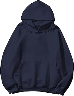 SAFRISIOR Oversized Hoodies for Women and Men Couples Fleece Basic Solid Hooded Sweatshirt Pullover Jackets