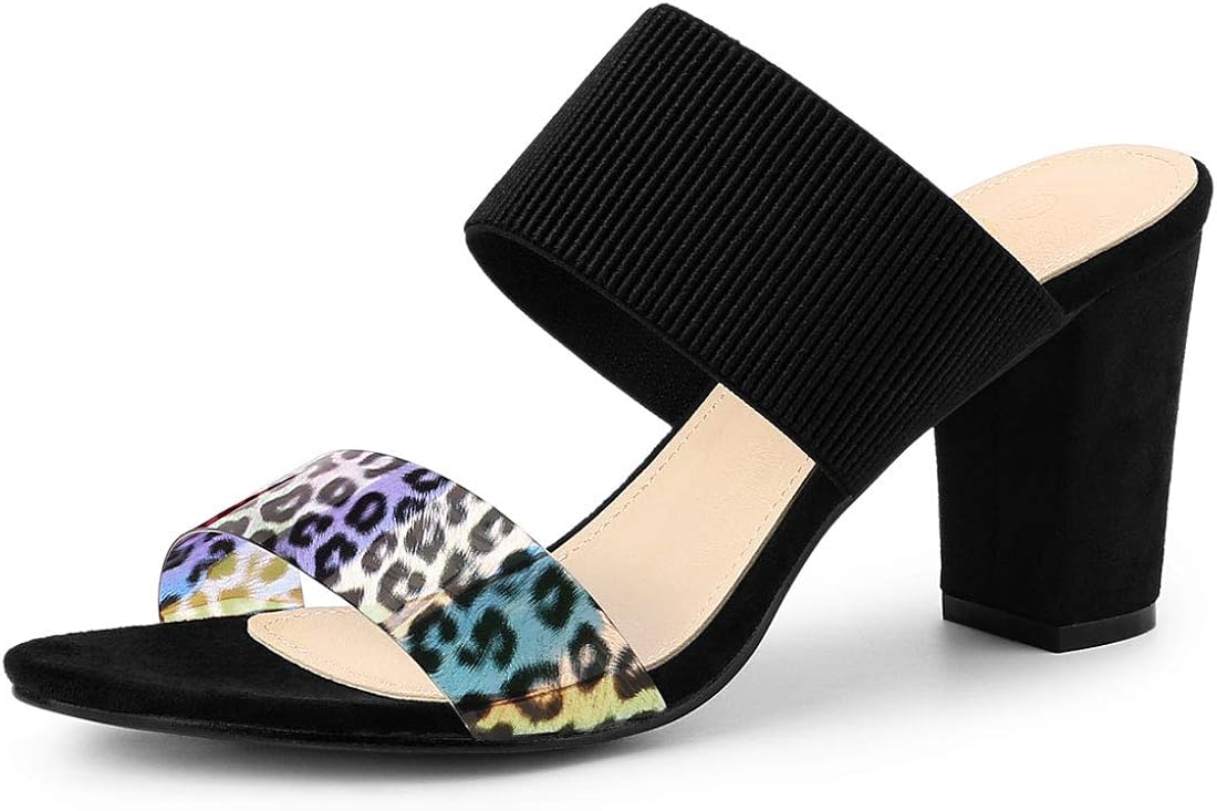 leopard high heel sandals