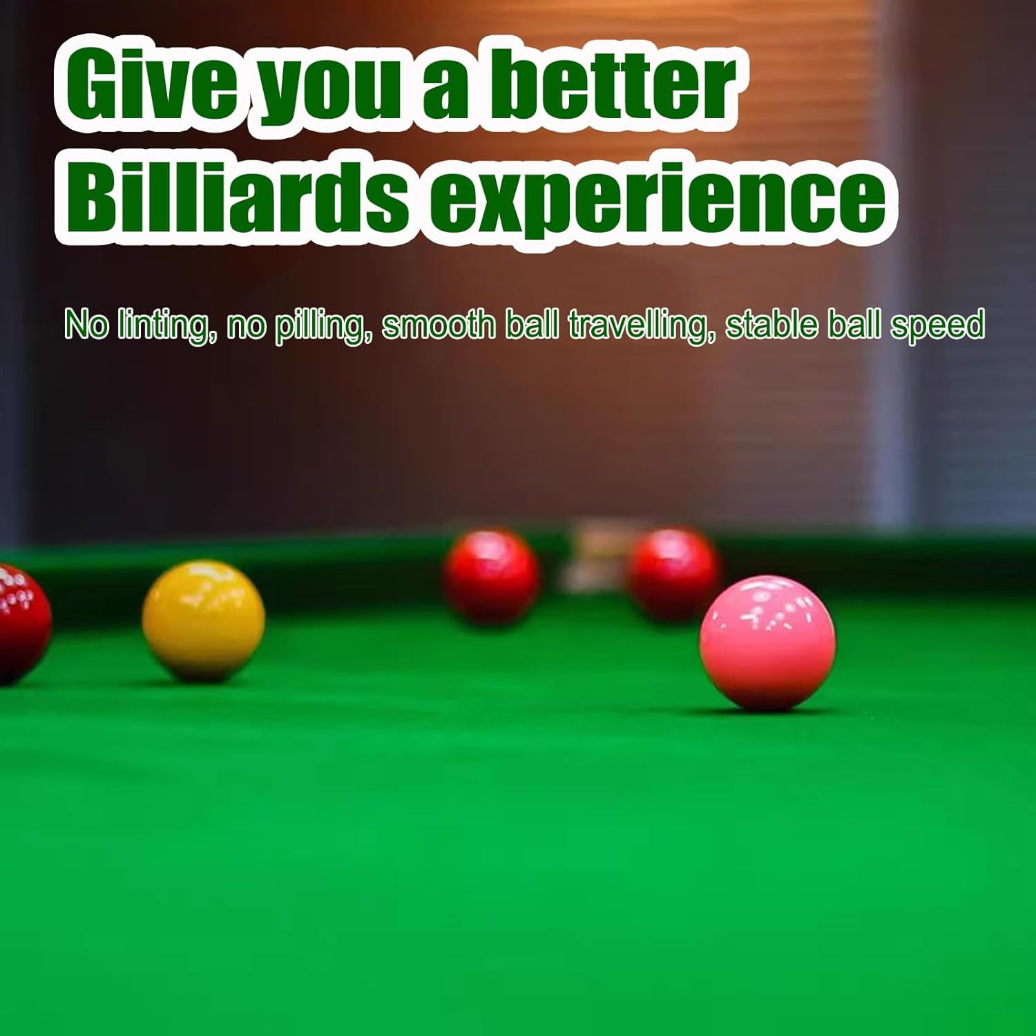 9FT/2.8M Billiard Table Cloth with 6 Cloth Strips, Fast Speed Pre-Cut Pool Table Felt for Hotels Clubs Home Game Rooms