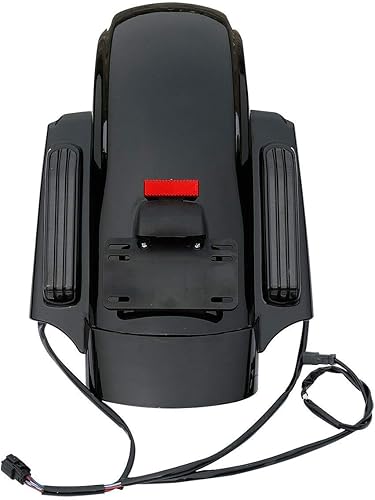 Miniatura 7 de TCT-MOTORPARTS - Alforjas extensas de 5 pulgadas y guardabarros trasero, color negro vívido