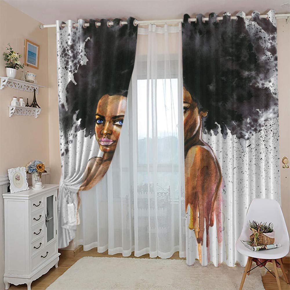 Tende Camera Da Letto Bambini Ragazza Di Film Astratto Tende Finestre Soggiorno Moderne 2 Pezzi Stampa 3D Tende Oscuranti Termiche Isolanti Con Occhielli / Insonorizzazione 280X250Cm (LxH)