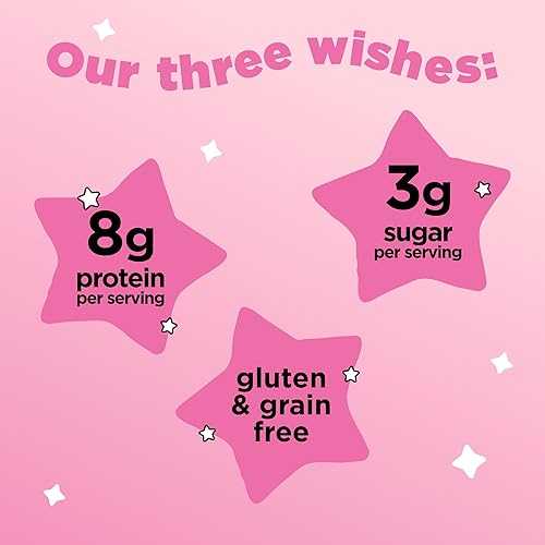 Miniatura 3 de Three Wishes - Cereal de desayuno vegano y a base de plantas - Fresa, paquete de 4 - Más proteínas y menos azúcar - Sin gluten, sin granos - Sin OMG