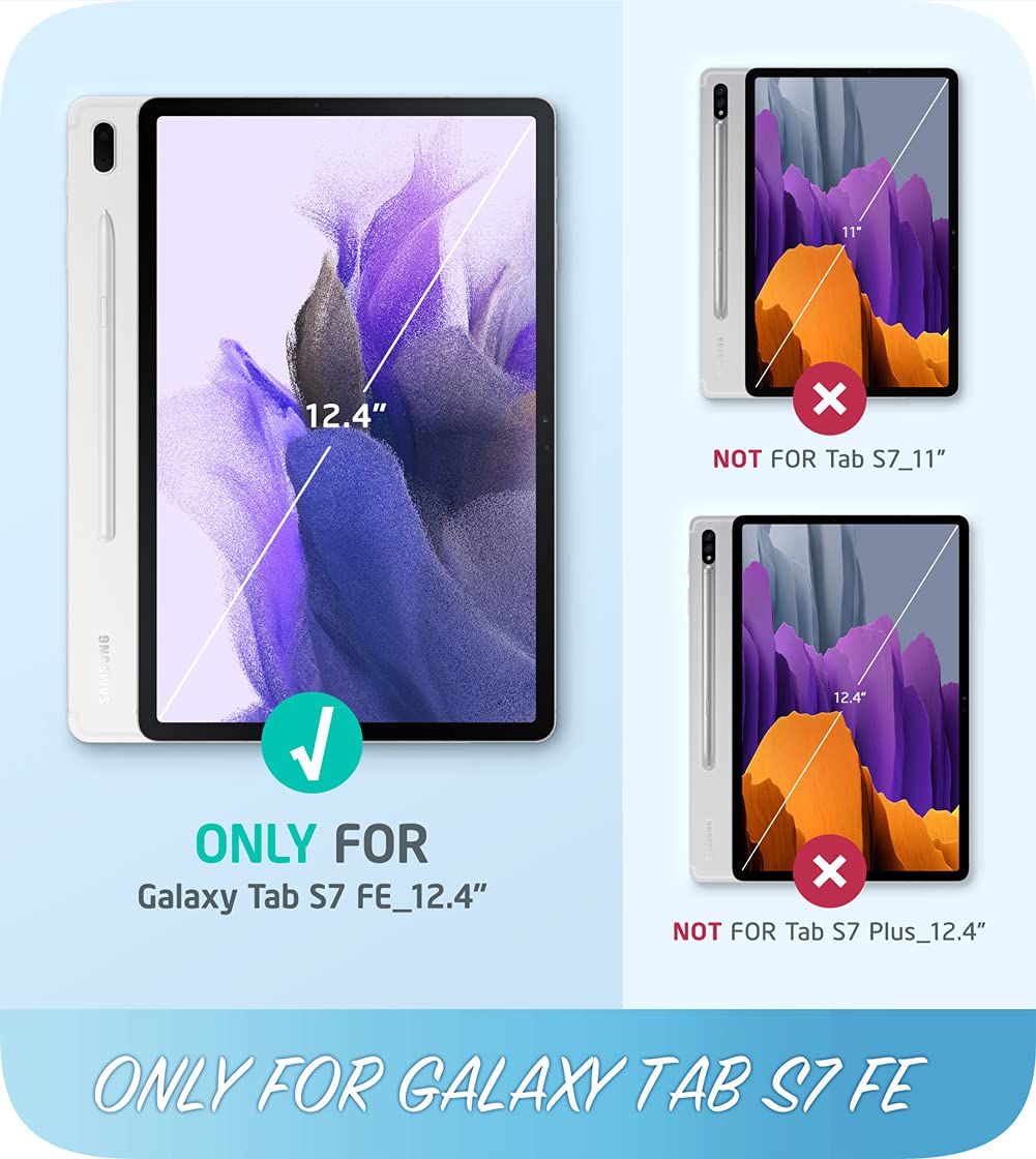 i-Blason Cosmo Étui de Protection pour Samsung Galaxy Tab S7 FE 12,4" (2021) Bleu océan