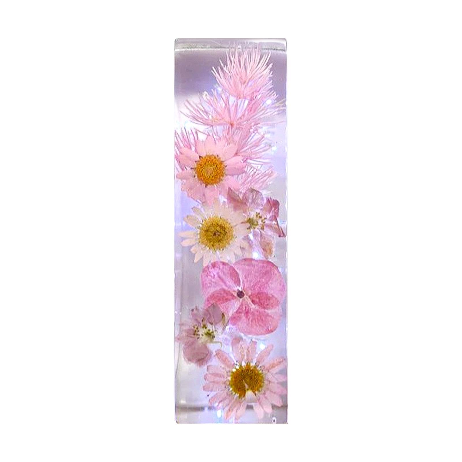 Floral Resin Letter Night Light | Creativity Floral Resin Night Lights Alphabet - Pressed Flower Resin Letters Light Flower Night Light Resin Alphabet, Handmade Letter Lamps