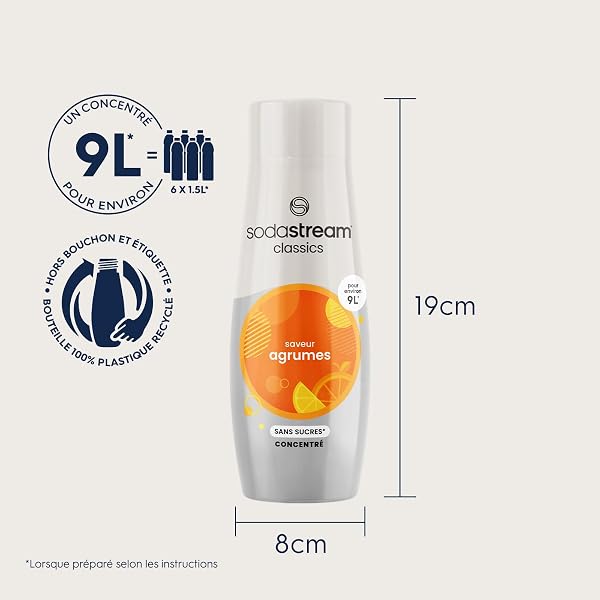 Sodastream Concentré Agrumes Sans Sucres pour Machine à Eau Pétillante et Soda | Préparez jusqu'à 9 Litres de Soda aux Agrumes en Quelques Secondes, 440ml - 2