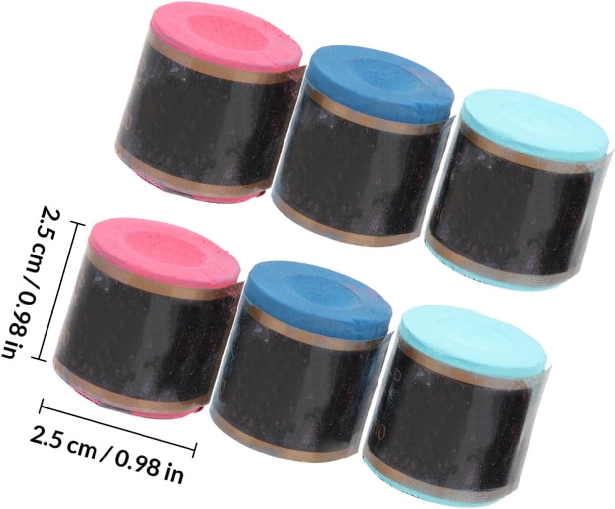 KOMBIUDA 6pcs Professional Billiard Chalk Durable Portable Pool Cue Chalks for Improved Friction and Hit Rate Billiard Training and Club Use Blue Red Green
