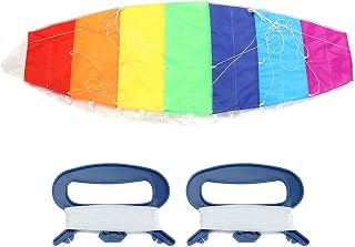 Dual Line Stunt Power Sport Kite, 1.4M/2M/2.7M No Rib Light Weight Flying Kite, Rainbow Colored Fun Beach Sport Toy, Outdoor Surfing Parafoil, for Kids & Adults Kiting Seaside Beach Outing