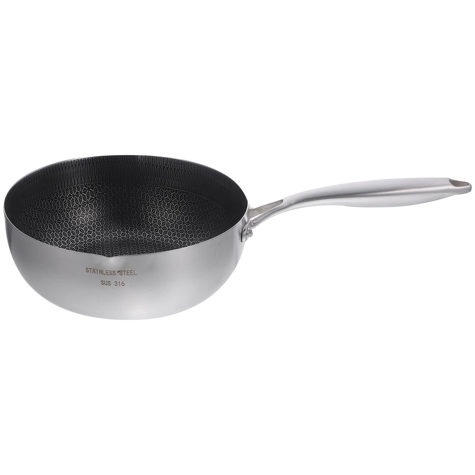 Casserole Nid D'abeille OSALADI 18cm Inox Antiadhésive Cuisson sans Effort