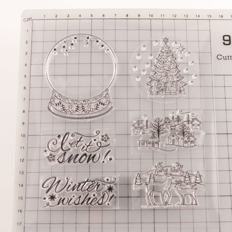 Amazon.co.jp: クリスマス スノードーム ツリー クリア スタンプ