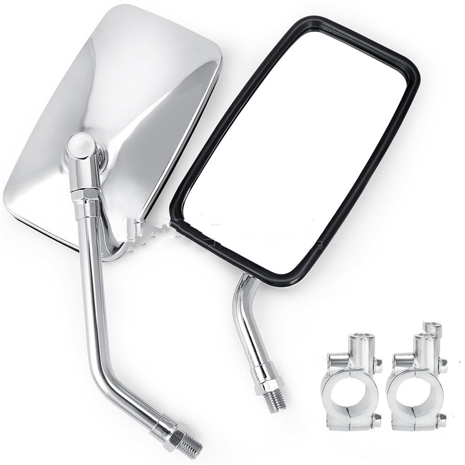 Moto Rückspiegel Spiegel Innerhalb Von 22–25 Mm Fahrradspiegel, Aluminiumlegierung Fahrradreflektor Weitwinkel Dreirad Quad Motorrad Roller Rückspiegel Links Und Rechts | 2PCS With Mount