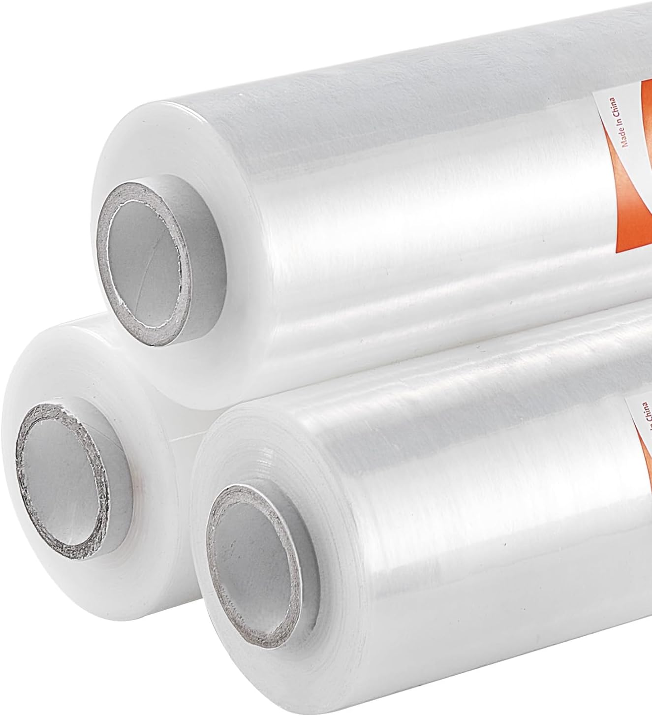 VEVOR Stretch Film, 15 inches x 1000 feet, 60 Gauge Industrial Strength Clear Durable Stretch Wrap Roll, Heavy Duty Shrink Film Stretch Wrap with Handles for Pallet Wrapping Shipping Moving, 3 Pack