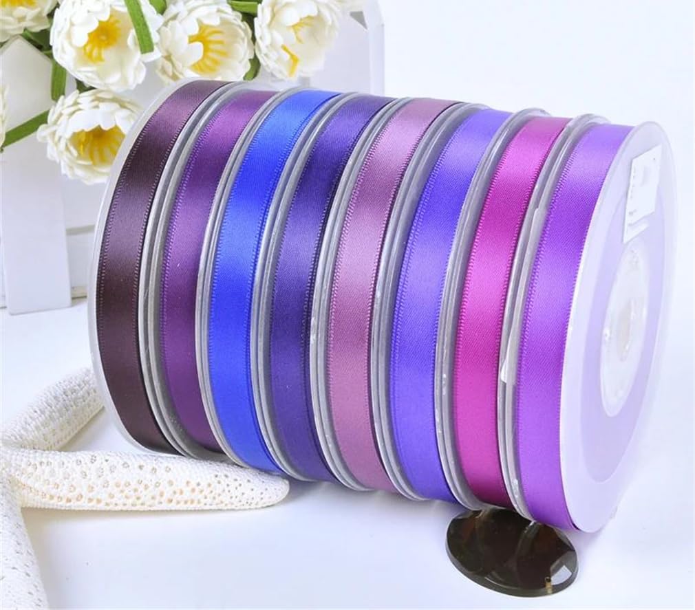 Ruban de satin simple face pour emballage cadeau, fête, mariage, décoration faite à la main, fleurs artisanales