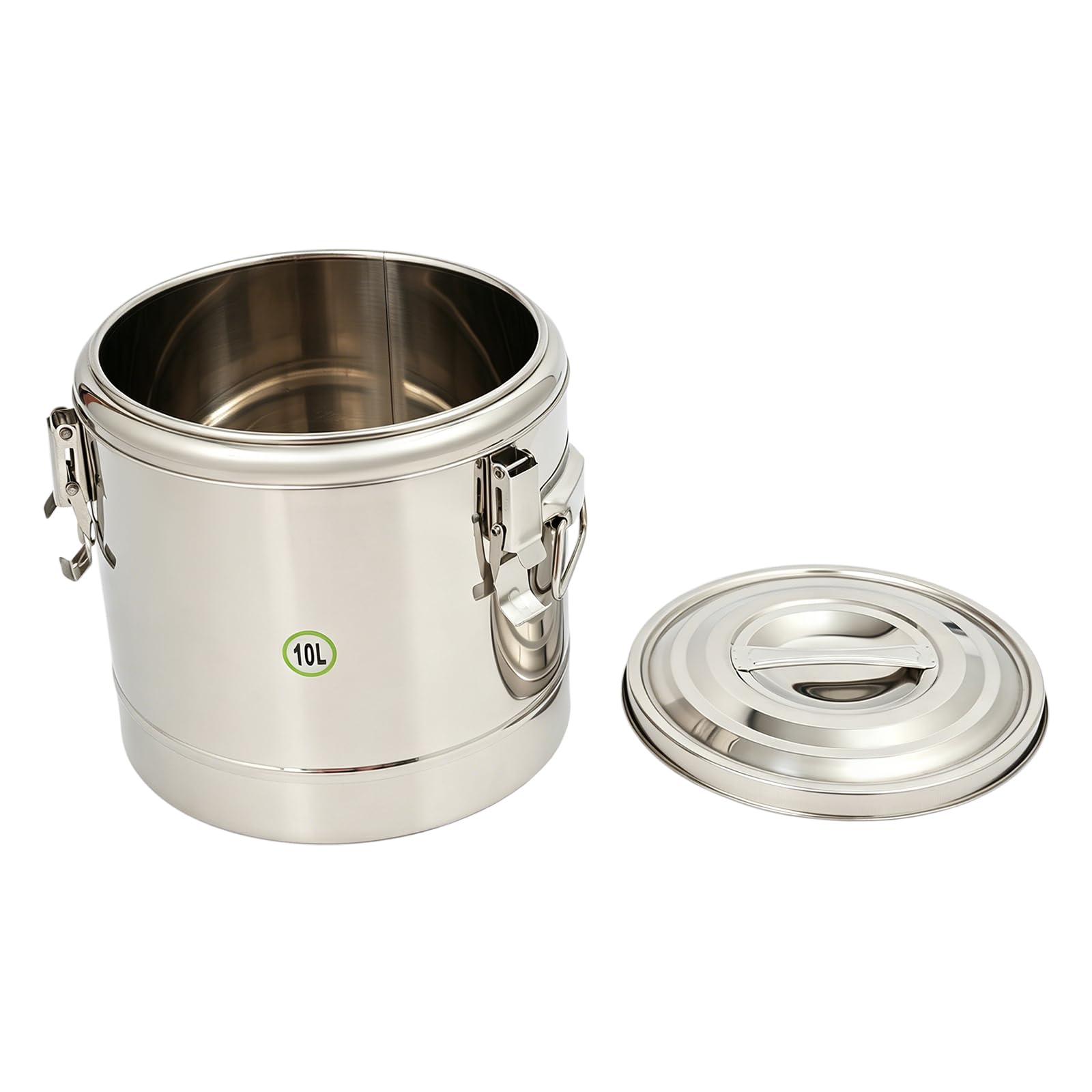 Contenitore termico per il trasporto, 10 l, in acciaio inox, professionale, con coperchio | Contenitore termico per alimenti con schiuma PU, guarnizione, chiusura a serraggio e manici, per catering, mensa e ristorante