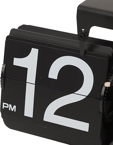 Miniatura 8 de Reloj de escritorio abatible, reloj digital retro automático de tubo giratorio, funciona con pilas, reloj de fusión mecánico para decoración del