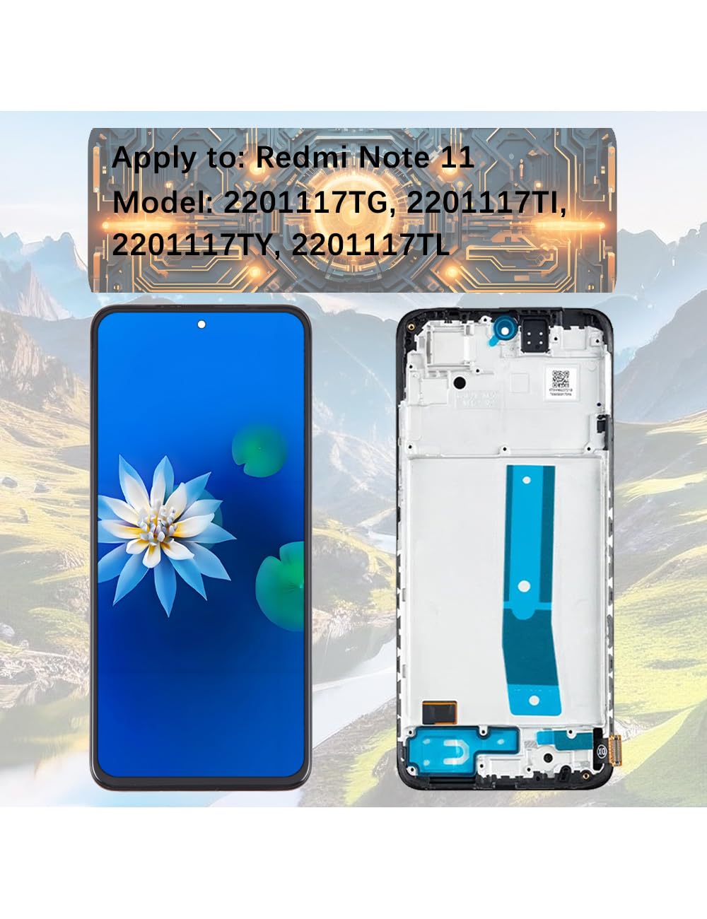 H&LYCYJ Display Schermo per Xiaomi Redmi Note 11 TFT 2201117TG 2201117TI 2201117TY LCD Schermo di Ricambio Kit di Assemblaggio con Telaio