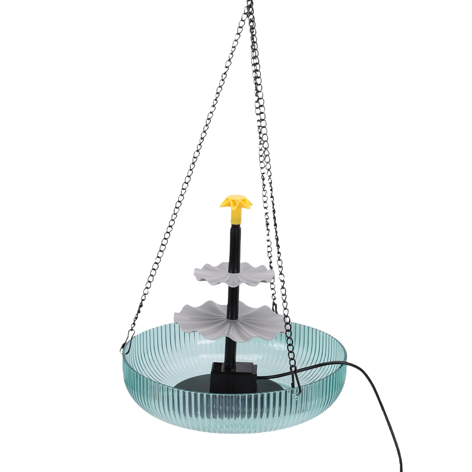 ASHATA Fuente para Baño de Aves Colgante Solar con 3 Niveles en Cascada