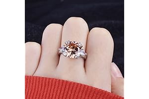 Large Carat Imitation Morganite Chocolate Diamond Ring