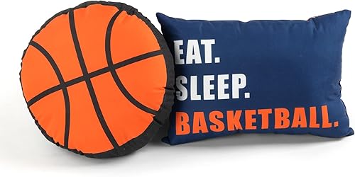 Miniatura 9 de Lush Decor Juego de edredón reversible de juego de baloncesto, juego de 4 piezas, individual, blanco y azul marino, juego de ropa de cama suave para