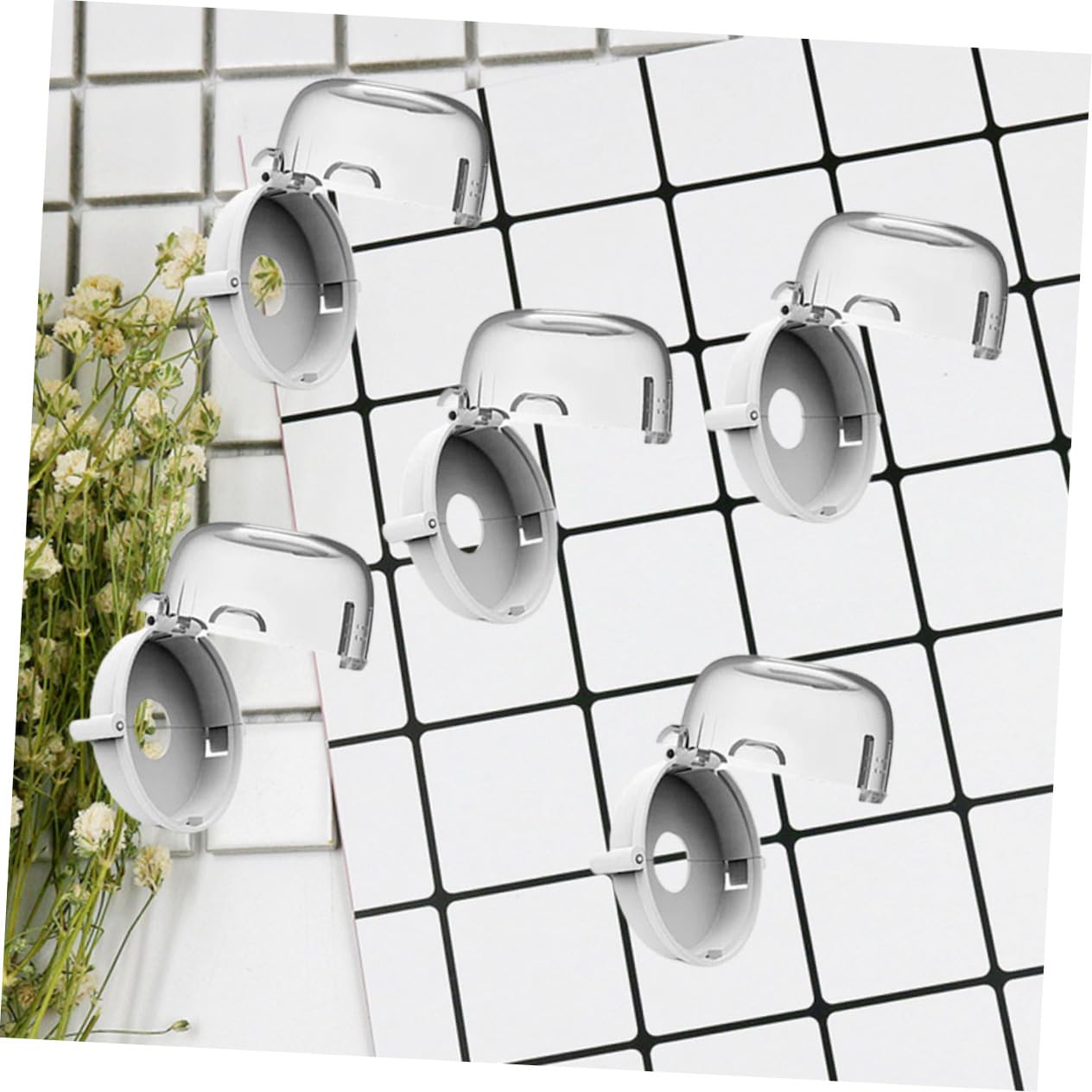5Pcs Gas Protective Cap Safety Protection Cover for Gas Stove Knobs Heat Resistant Removable Reusable Kitchen Gas Burner Protection Blends with Any