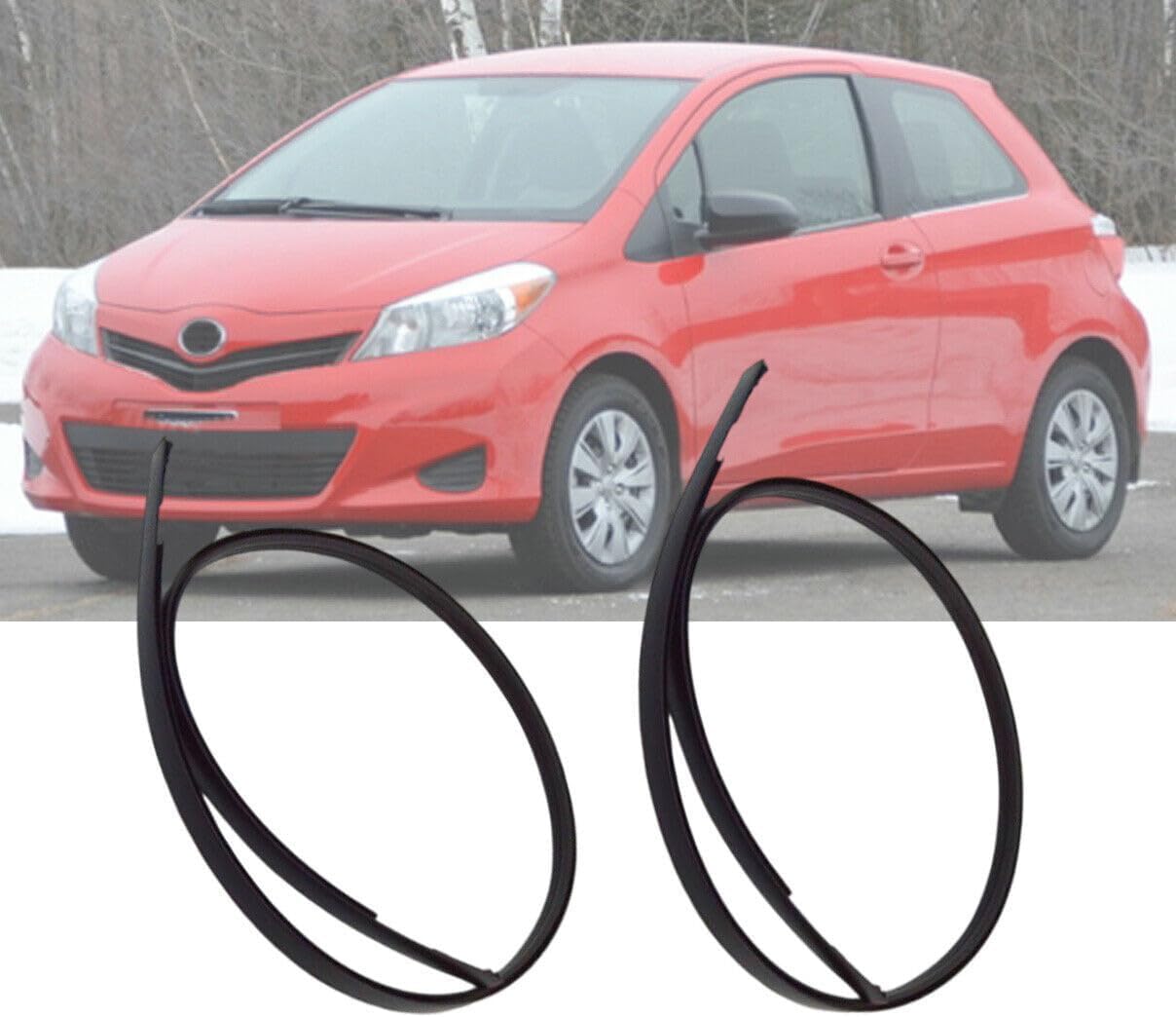 1Pair Roof Drip Molding Sealing Strip for Toyota Yaris Hatchback 2012 2013 2014 Left and Right Side Roof Molding Drip Weatherstrip 7555152200 7555252180