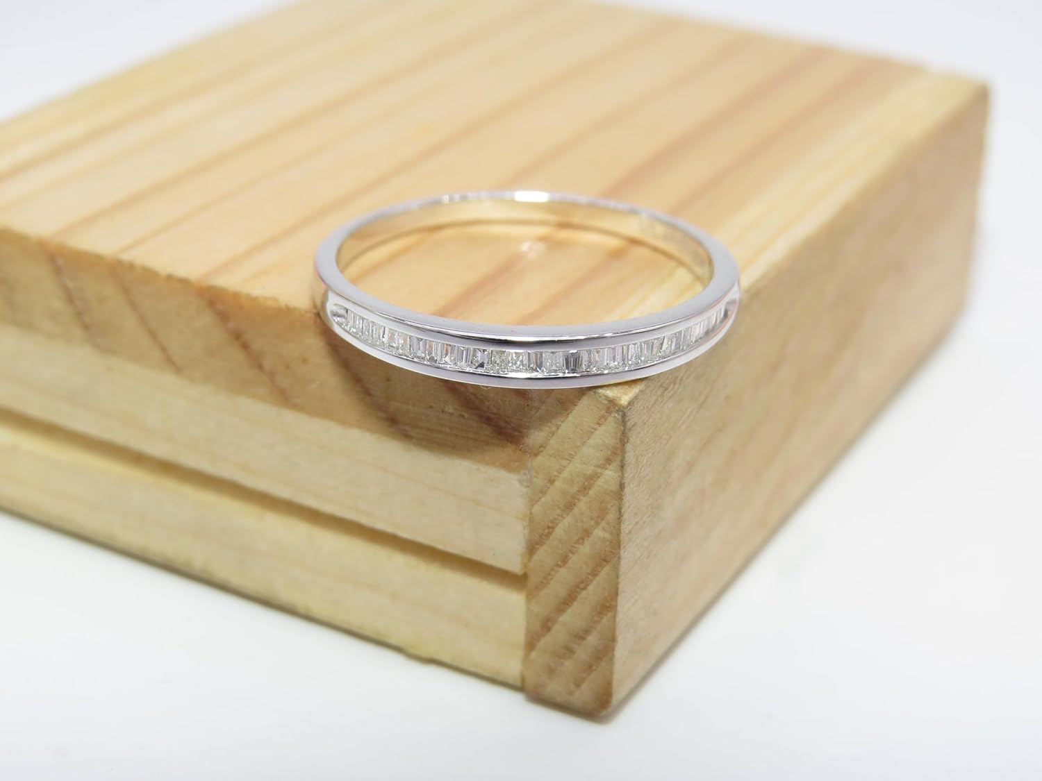 Dazzlingrock Collection 0.15 Ctw Baguette White Natural Diamond Women Wedding Band Stackable Ring, in Real Solid Gold & 925 Sterling Silver - Image 3