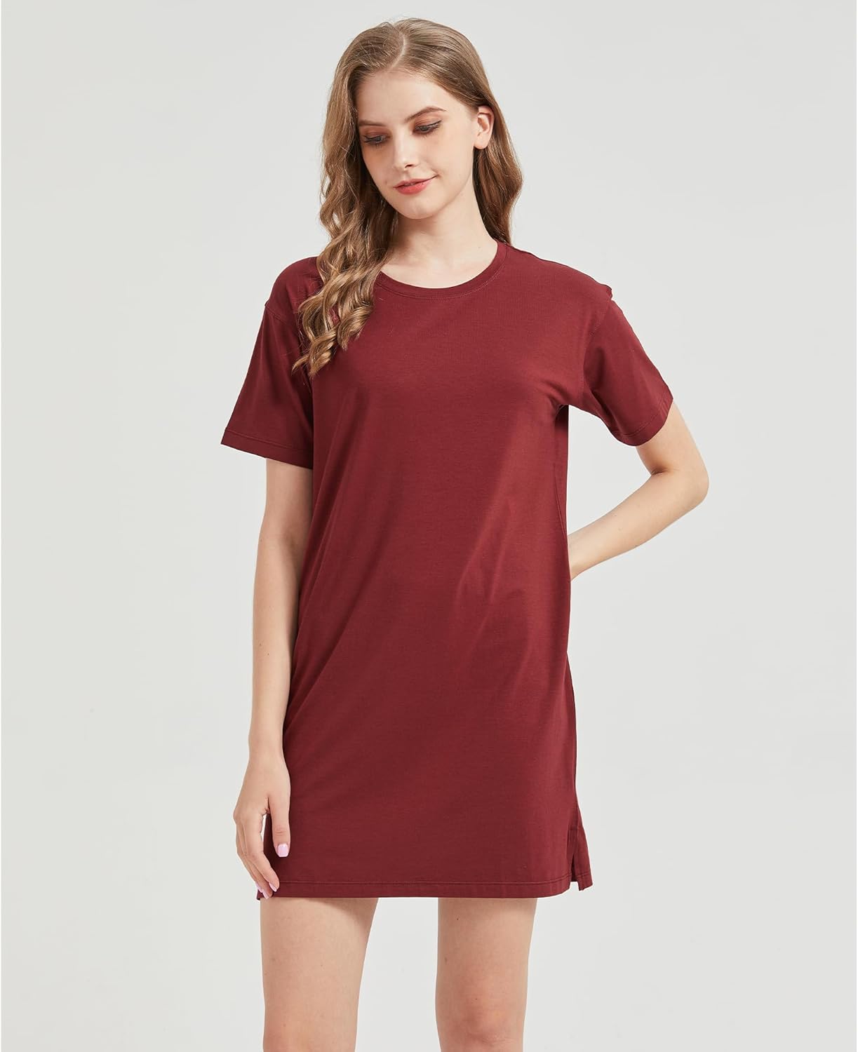 netdraw Women's Ultra Soft Bamboo Viscose Nightgowns Cooling T-Shirt Dress Pajamas Cotton Lightweight Sleepwear - Image 4