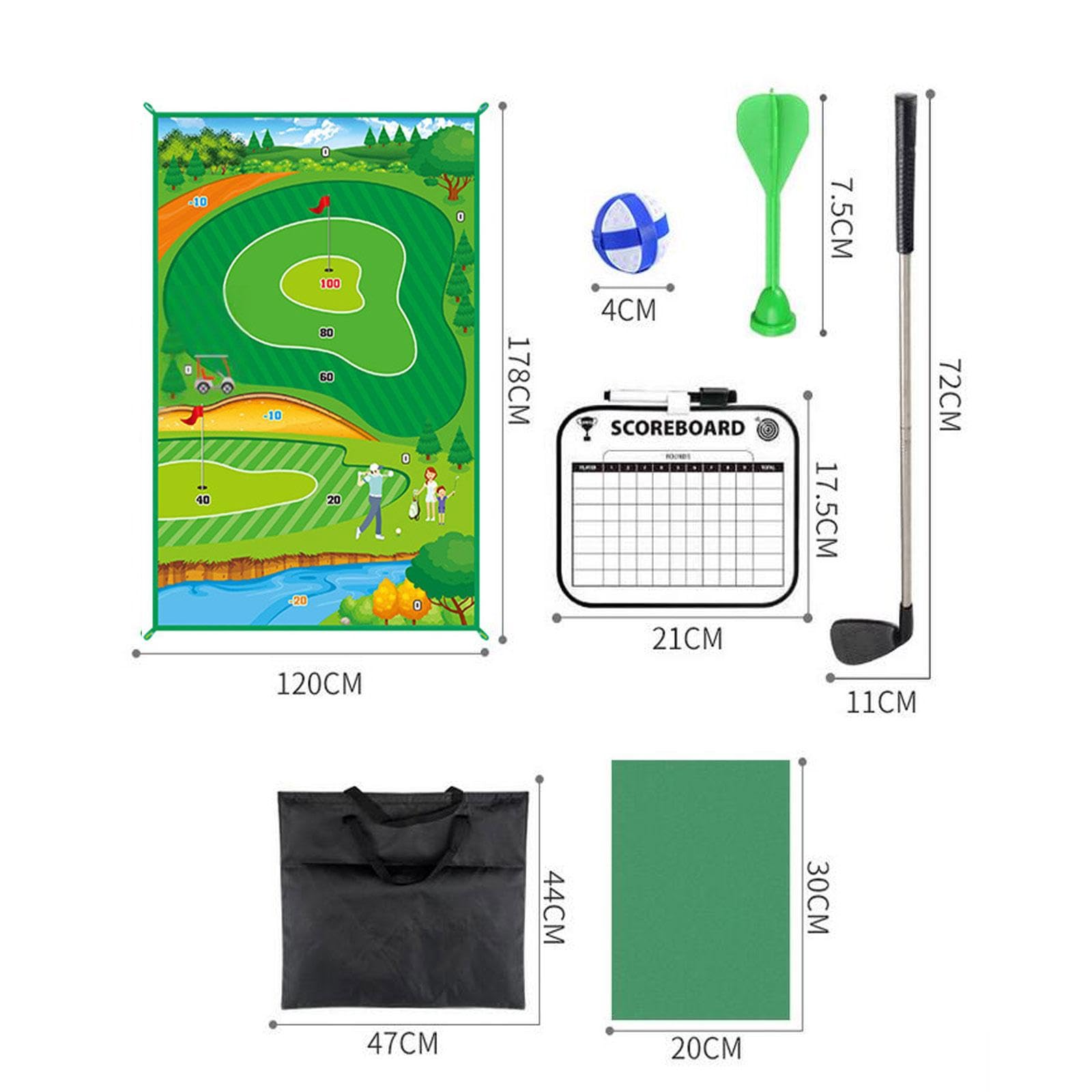 Golfspielmatten Set für Erwachsene Und Kinder, Tragbares Golfzubehör Und Bälle, Golfschwungtrainer, für Zuhause Und Büro, Stil A