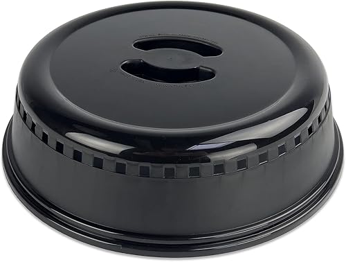 Crisp Cubierta negra para salpicaduras de microondas para alimentos, platos y más, tapa y accesorios a prueba de salpicaduras, duradera y fácil de