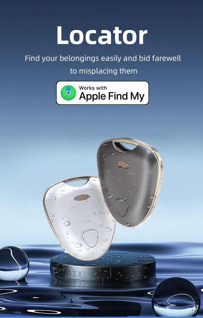 Traceur GPS Voiture Compatible avec Apple Find My (iOS Uniquement), Localisation Mondiale en Temps Réel, Localisateur Bluetooth pour Clés, Portefeuille, Bagages, Valises, Moto et Enfants, Étanche IP67
